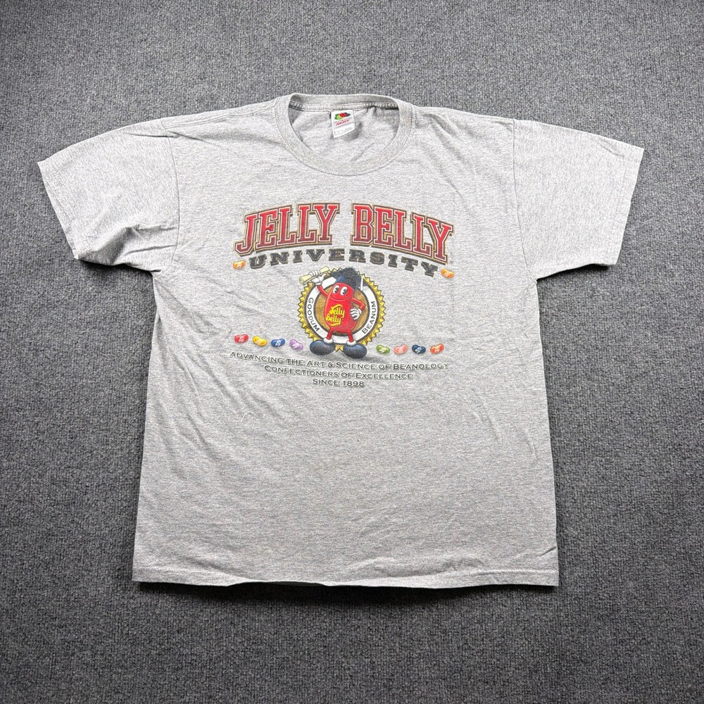 Vintage Jelly Belly University Shirt Men L Fruit of the Loom Grey Wisconsin - Picture 1 of 12